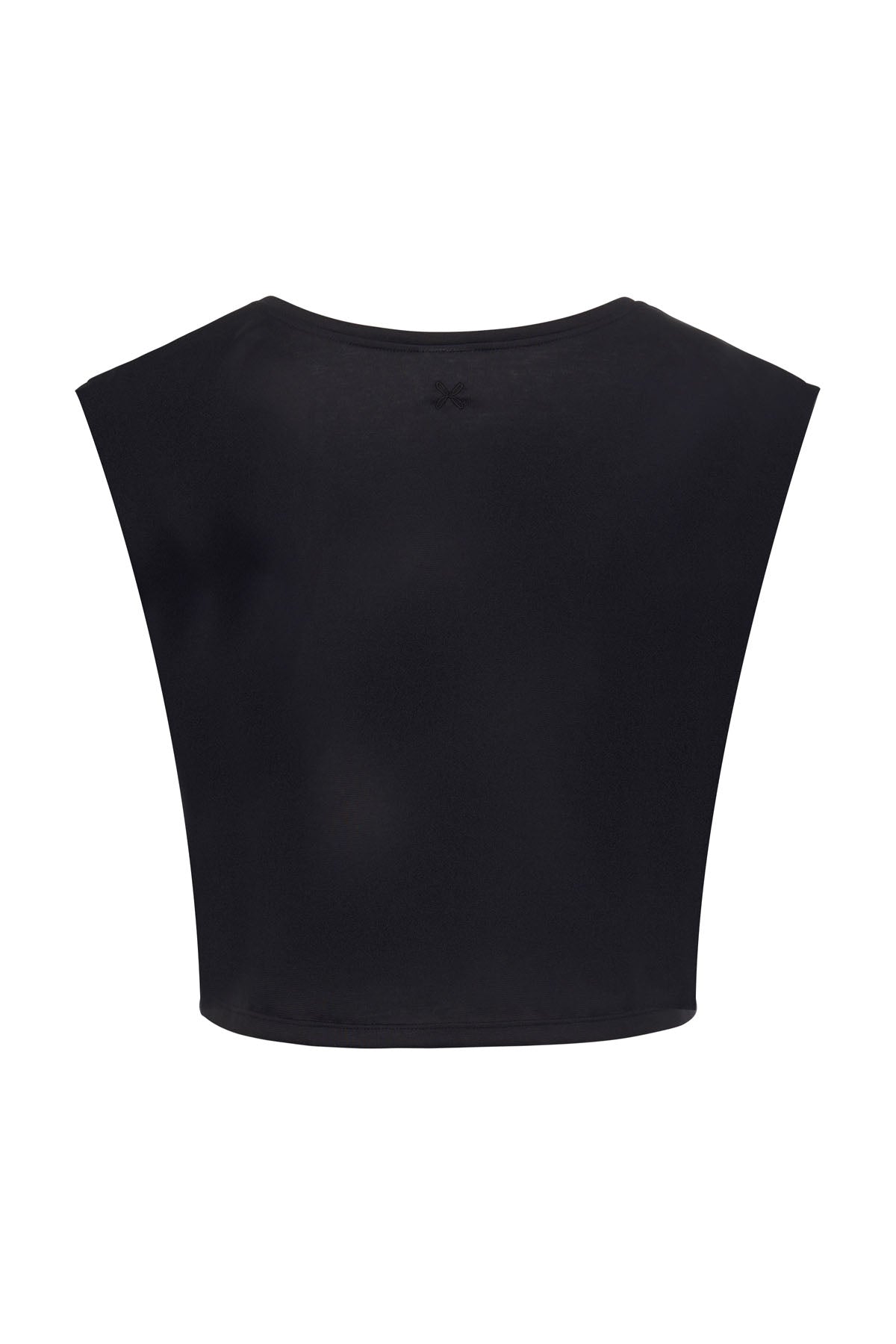 Sustainable organic cotton cropped top in Caviar Black - soft, biodegradable,  and eco-friendly