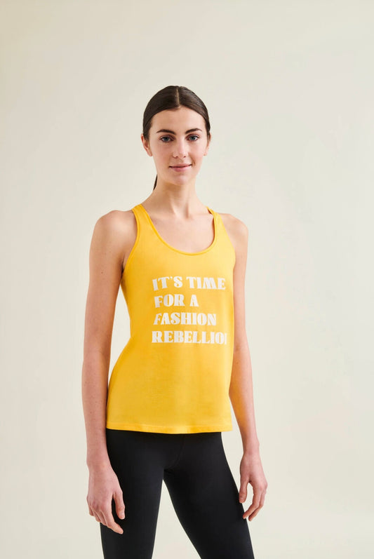 Sustainable Racerback Tank in Sunshine Yellow - Circular and Cradle to Cradle Certified 